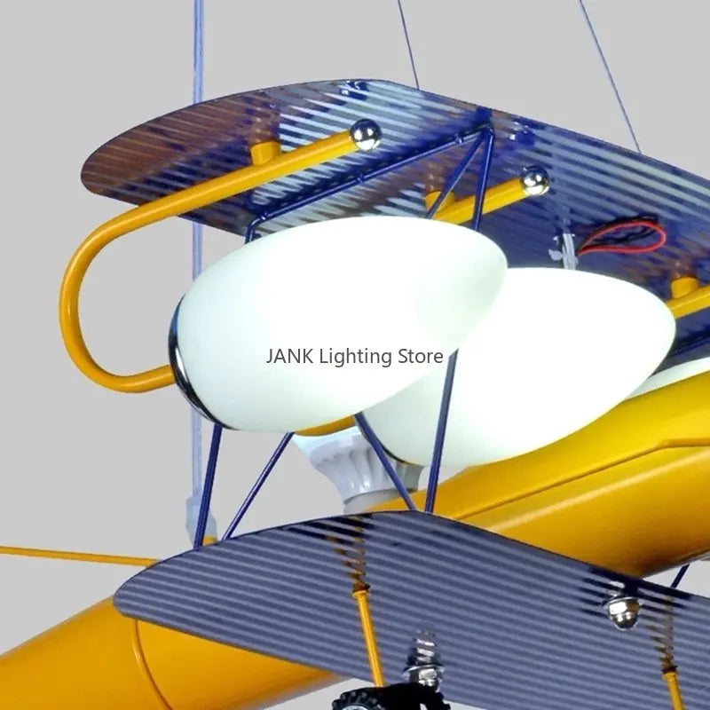 DecorBites™ Airplane Kids LED Chandelier: Eye-Friendly Baby Boy Room Lighting for Environmental Decor.