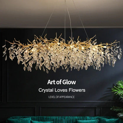 DecorBites™ Golden Branch Ceiling Chandelier with LED Crystal Lights