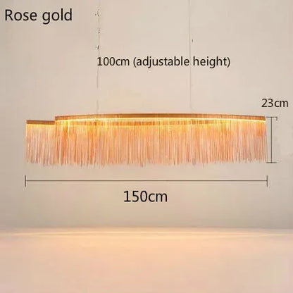 DecorBites™ Gold Chain Chandelier with Remote Control - Modern LED Pendant Light for Home Décor