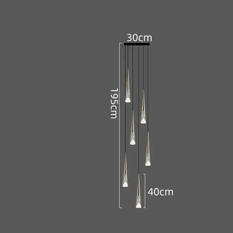 DecorBites™ LED Rain Drop Chandelier Staircase Pendant Light - Nordic Design Island Hanging Lamp