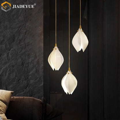 DecorBites™ Ceramic LED Staircase Pendant Light Two-Tone Adjustable for Living, Dining, Bedroom