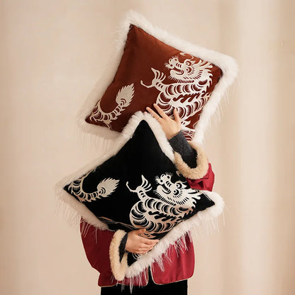 DecorBites™ Dragon Year Pillowcase: Decorative Cushion Cover for Home Sofa Decor