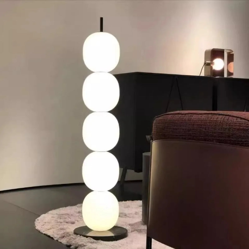 ™ Gourd String Floor Lamp, White Glass Lampshade, Designer Nordic Floor Light