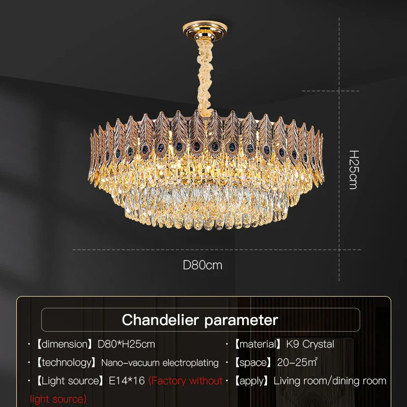 DecorBites™ Crystal Chandelier: Elegant & Modern Bedroom & Living Room Lighting