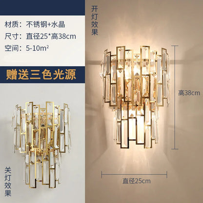 DecorBites™ Crystal Modern Wall Sconce Lamp for Bedroom & Living Room