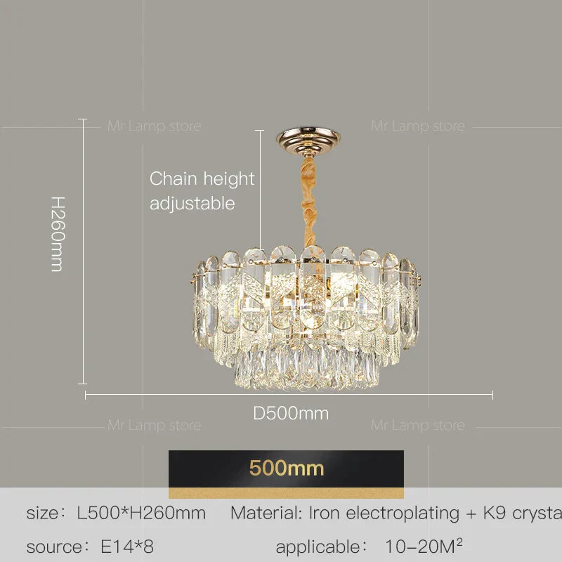 DecorBites™ Crystal Chandelier LED Light: Modern Luxury Restaurant Hall Lighting