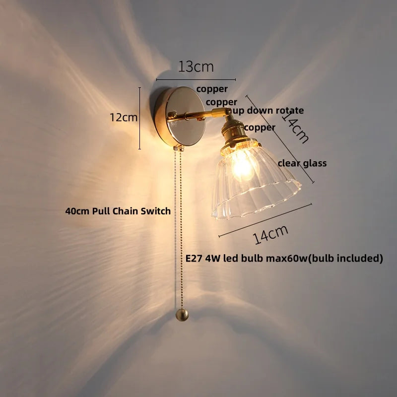 DecorBites™ Clear Glass LED Wall Sconce Modern Rotate Stair Light