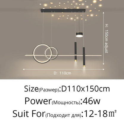 DecorBites™ Black Nordic Style LED Pendant Lights for Living Room Dining Room Lighting