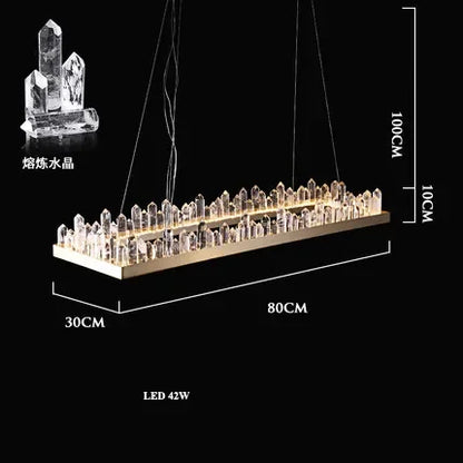 DecorBites™ Arrow Crystal LED Chandelier: Modern Living Room Dining Table Bedroom Home Light