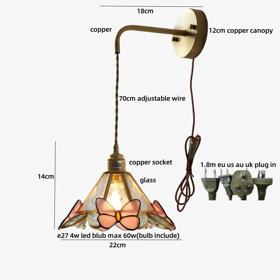 DecorBites™ Copper Adjustable LED Wall Light with Pull Chain Switch