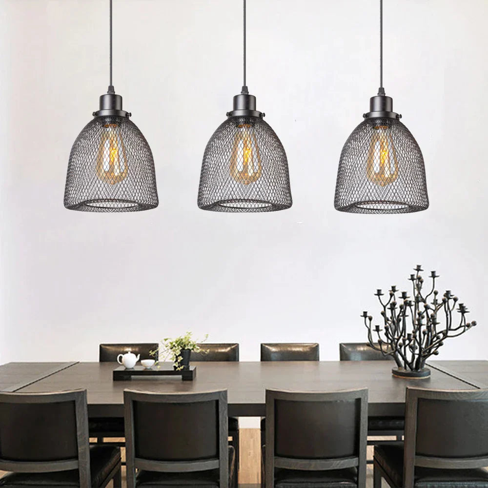 DecorBites™ Black Metal Cage Pendant Light Chandelier for Modern Home Decor