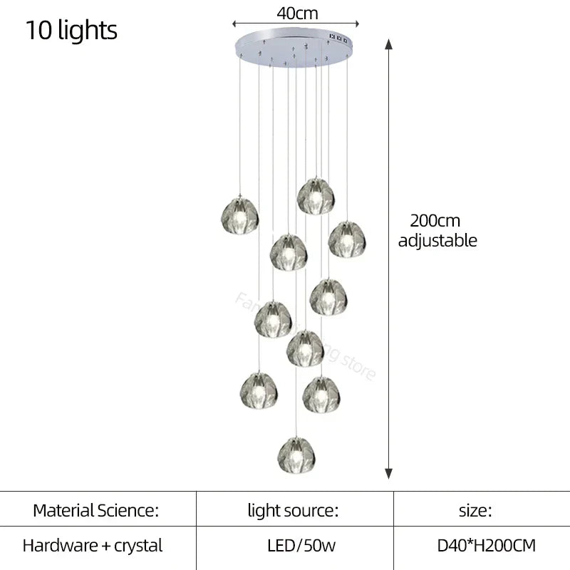 DecorBites™ Crystal LED Chandelier for Luxe Living Spaces