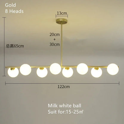DecorBites™ Glass Ball Chandelier - Modern LED Pendant Lamp for Home Decor