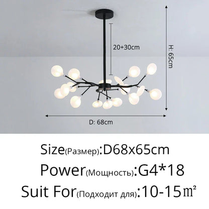 DecorBites™ LED Firefly Chandelier: Modern Nordic Ceiling Lights for Luxury Home Decor