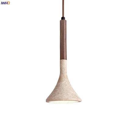 DecorBites™ LED Pendant Light Yellow Travertine Modern Hanging Lampara