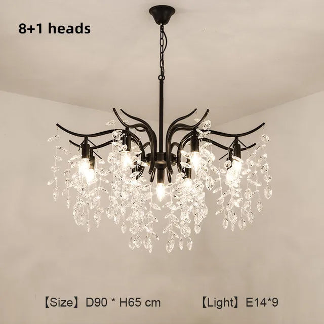 DecorBites™ Crystal Chandelier: Modern Luxury LED Branch Lighting for Living Room & Bedroom