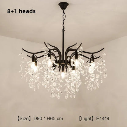 DecorBites™ Crystal Chandelier: Modern Luxury LED Branch Lighting for Living Room & Bedroom