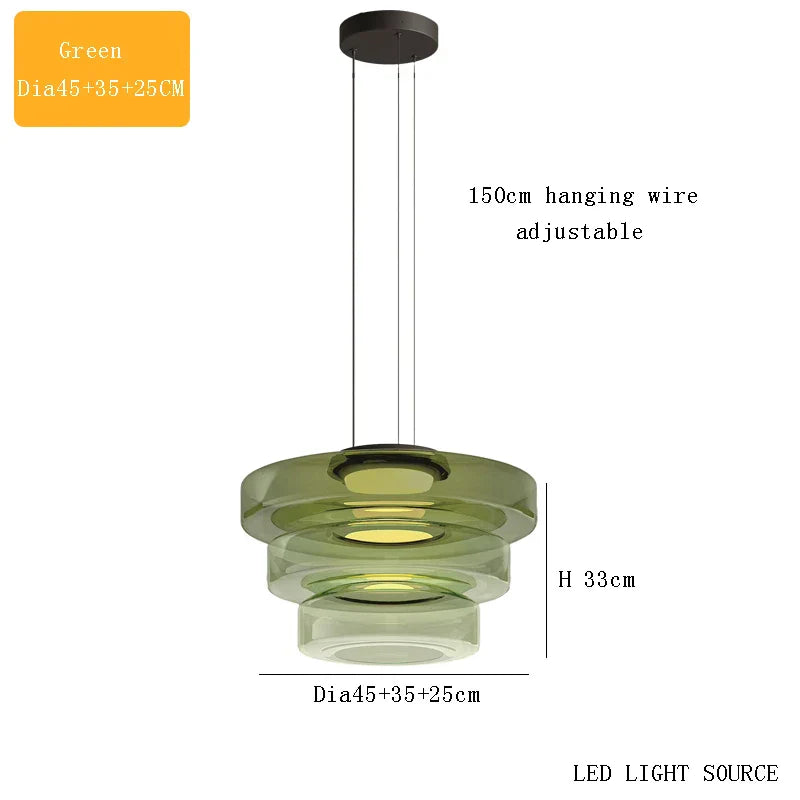 DecorBites™ Glass Plate Ceiling Pendant Lights LED Fixture
