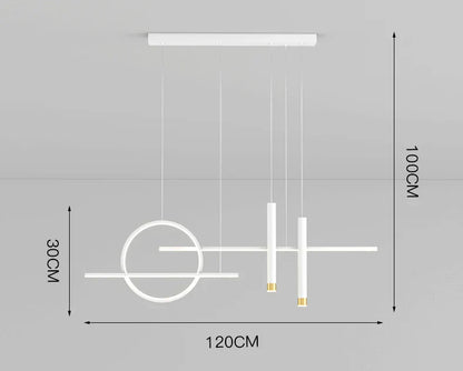 DecorBites™ Black LED Chandelier Pendant Light for Home Dining Kitchen Bar.