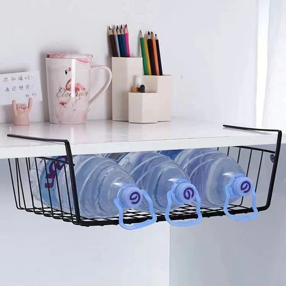 DecorBites™ Kitchen Organizer Shelf Desk Storage Rack Mesh Basket Wardrobe Holders