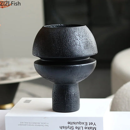 DecorBites™ Black Spherical Resin Sculpture Desk Decoration Abstract Art Aesthetic Ornament