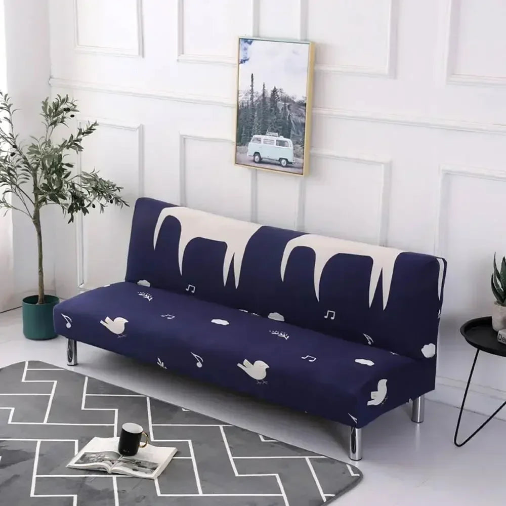 DecorBites™ Armless Futon Sofa Cover Slipcover Elastic No Armrest