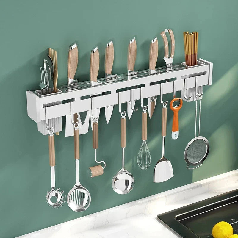 ™ Kitchen Organizer: Wall-mounted Multifunction Knife and Chopsticks Storage Rack