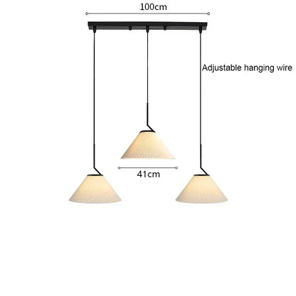 DecorBites™ Cream LED Pendant Light Nordic Pleated Chandelier for Home Decoration