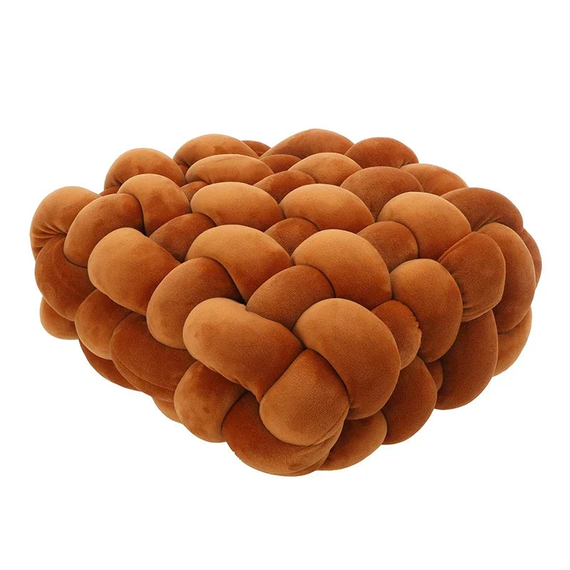 ™ Knot Square Pillows: Handmade Decor for Living Room, Bedroom, Office in Grey