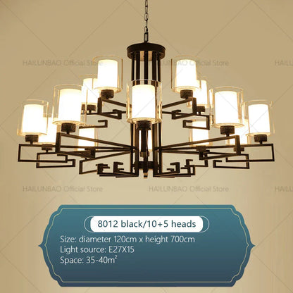 DecorBites™ Chinese Style Luxury Living Room Chandelier for Elegant Homes
