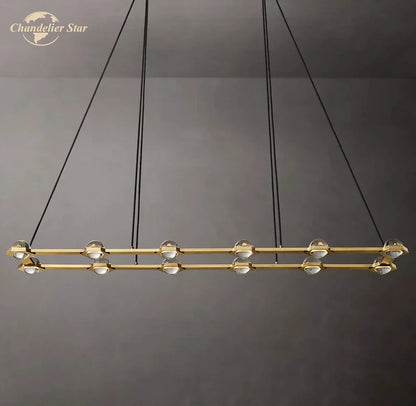 DecorBites™ Éclatant Crystal Chandelier - Luxe Rectangular Pendant Light for Home Décor
