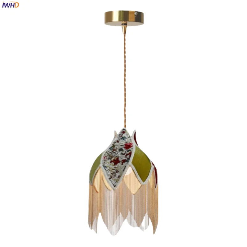 DecorBites™ Colorful Tassel LED Pendant Lamp for Home Decor & Vintage Ambiance