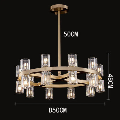 DecorBites™ Crystal Chandelier Pendant Light for Living Room Dining Room Ceiling Lighting