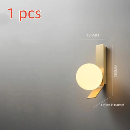 DecorBites™ Glass Ball LED Wall Sconce, Elegant Indoors Lighting for Bedroom & Living Room