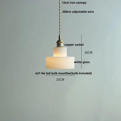 DecorBites™ Copper Canopy LED Pendant Light Fixture Green Glass Hanging Lamp