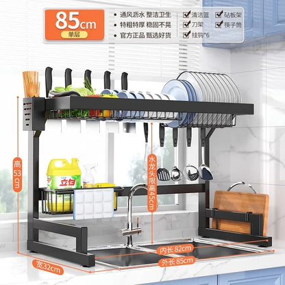 DecorBites™ 2-Layer Over Sink Dish Drying Rack & Utensil Holder Organizer
