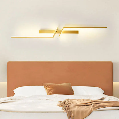 DecorBites™ Black Gold LED Wall Lights: Modern Wall Sconce for TV Background, Bedroom, Stairs
