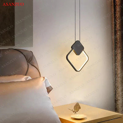 DecorBites™ Black Ring Pendant Lamp Dimmable LED Ceiling Hanging Light