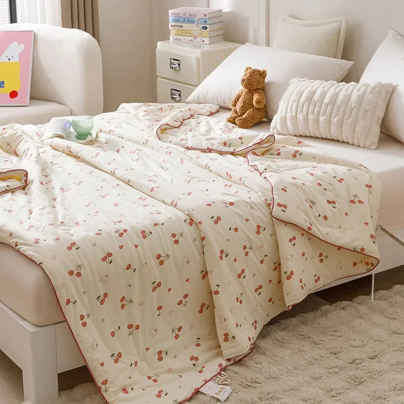 DecorBites™ Cooling Summer Blanket | Soft & Breathable Natural Plant Comforter
