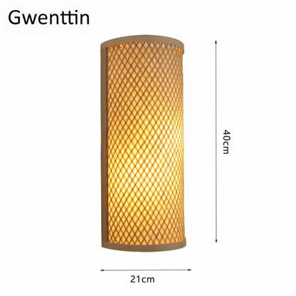 DecorBites™ Bamboo Wall Lights Sconces LED Fixtures for Bedroom Bathroom Stairs Luminarias