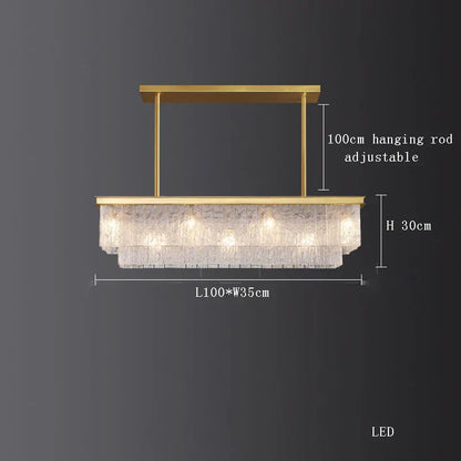 DecorBites™ Crystal LED Chandelier: Minimalist Luxury Lighting for Dinning Table