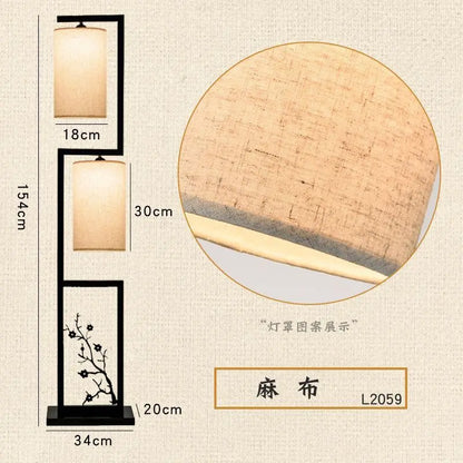 DecorBites™ Ancient Plum Blossom Chinese Style Floor Lamp - Creative Printing Picture
