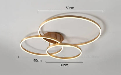 DecorBites™ Golden Coffee Round Circle LED Ceiling Light with Acrylic Lampshade - Creative Living Room Fixture