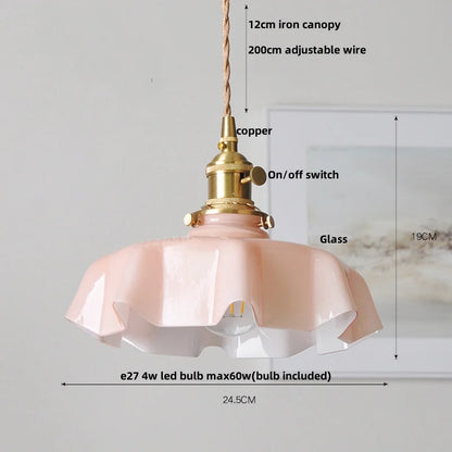 DecorBites™ Green Flower Glass Pendant Light - Modern Kitchen Bar Restaurant Hanging Lamp