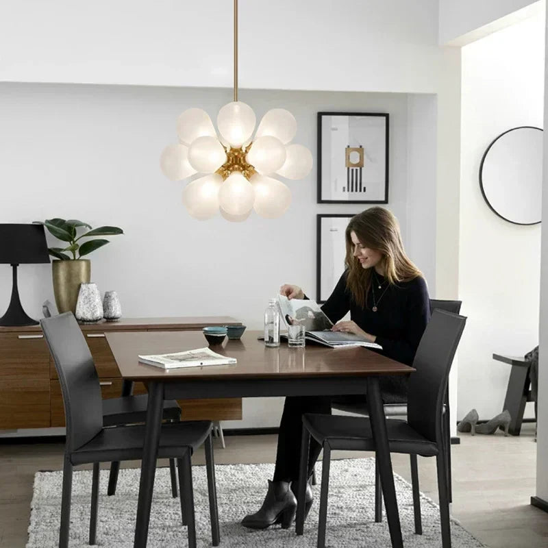 DecorBites™ Glass Bubble Hanging Lamps Chandelier Modern Room Decor Ceiling Pendant Light