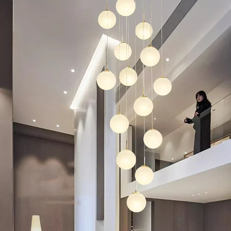 DecorBites™ Crystal Chandelier Stair Pendant Light Modern Interior Lighting for Living Room
