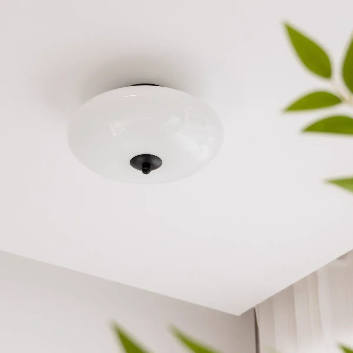 DecorBites™ Cream White Glass Ceiling Lamp | LED Bauhaus Dining Room Decor