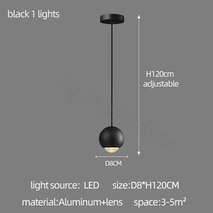 ™ Globe Lens Metal Chandelier for Living Room Kitchen Bedroom Cafe Staircase Villa