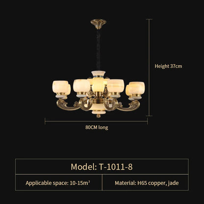 DecorBites™ Jade Chandelier: Stylish Chinese Zen Living Room Lamp for Duplex Building by Guangdong Zhongshan