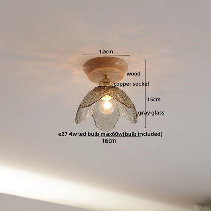 DecorBites™ Amber Glass LED Ceiling Lights Modern Decoration for Home Porch Restaurant